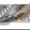 Mexen Rio square shower cubicle 70 x 70 cm, Frosted, Black + shower tray Rio, White - 860-070-070-70-30-4510