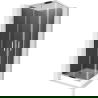 Mexen Rio square shower cubicle 70 x 70 cm, Graphite, Chrome + shower tray Rio, White - 860-070-070-01-40-4510
