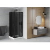 Mexen Rio square shower cabin 70 x 70 cm, graphite, black + shower tray, white - 860-070-070-70-40-4510