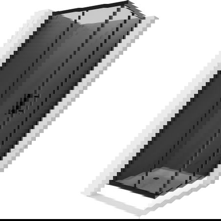 Mexen Rio square shower cubicle 70 x 70 cm, Graphite, Black + shower tray Rio, White - 860-070-070-70-40-4510