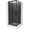 Mexen Rio square shower cabin 70 x 70 cm, graphite, black + shower tray, white - 860-070-070-70-40-4510