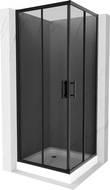 Mexen Rio square shower cubicle 70 x 70 cm, Graphite, Black + shower tray Rio, White - 860-070-070-70-40-4510