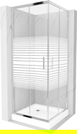 Mexen Rio square shower cubicle 70 x 70 cm, Stripes, Chrome + shower tray Rio, White - 860-070-070-01-20-4510
