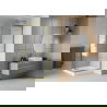 Mexen Rio square shower cubicle 70 x 70 cm, Stripes, Gold + shower tray Rio, White - 860-070-070-50-20-4510