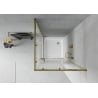 Mexen Rio square shower cabin 70 x 70 cm, white stripes, gold + Rio tray, white - 860-070-070-50-20-4510