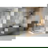 Mexen Rio square shower cubicle 70 x 70 cm, Stripes, Gold + shower tray Rio, White - 860-070-070-50-20-4510