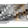 Mexen Rio square shower cubicle 70 x 70 cm, Stripes, Black + shower tray Rio, White - 860-070-070-70-20-4510