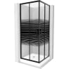 Mexen Rio Square Shower Cabin 70 x 70 cm, Black Stripes, Black + Rio Tray, White - 860-070-070-70-20-4510