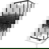 Mexen Rio square shower cubicle 70 x 70 cm, Stripes, Black + shower tray Rio, White - 860-070-070-70-20-4510