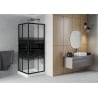 Mexen Rio Square Shower Cabin 70 x 70 cm, Black Stripes, Black + Rio Tray, White - 860-070-070-70-20-4510