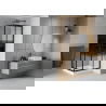 Mexen Rio square shower cubicle 70 x 70 cm, Stripes, Black + shower tray Rio, White - 860-070-070-70-20-4510