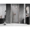 Mexen Lunar L Right Hinged Shower Door 80 cm, Transparent, Brushed Copper - 834L-080-000-65-00-P