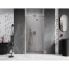 Mexen Lunar L 120 cm Right-Hinged Shower Door, Transparent, Brushed Copper - 834L-120-000-65-00-P