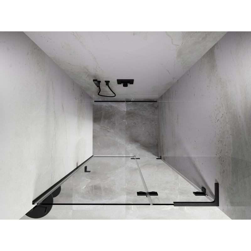 Mexen Lunar L Right Hinged Shower Door 70 cm, Transparent, Gun Gray Brushed - 834L-070-000-66-00-P