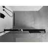 Mexen shelf for shower wall with towel railing, black - 800-02-70
