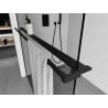 Mexen shelf for shower wall with towel rail, black - 800-02-70