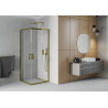 Mexen Rio square shower cabin 70 x 70 cm, transparent, gold - 860-070-070-50-00