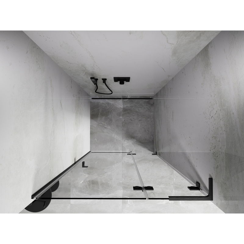 Mexen Lunar L right-hand hinged shower door 120 cm, transparent, brushed gun gray - 834L-120-000-66-00-P