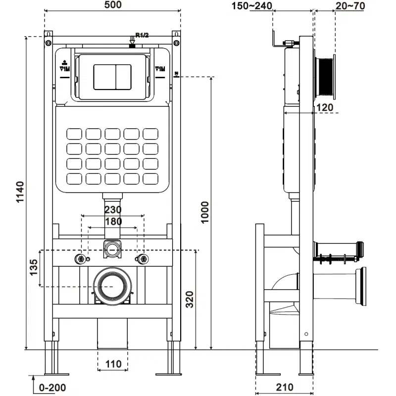 Mexen Tex F freestanding concealed frame for WC - 61101