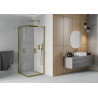 Mexen Rio square shower cabin 90 x 90 cm, transparent, gold - 860-090-090-50-00