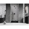 Mexen Lunar L right-hand hinged shower door 110 cm, transparent, black - 834L-110-000-70-00-P