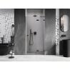 Mexen Lunar L right hinged shower door 120 cm, transparent, black - 834L-120-000-70-00-P