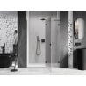 Mexen Lunar L right side hinged shower door 140 cm, transparent, black - 834L-140-000-70-00-P