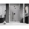 Mexen Lunar L right side hinged shower door 140 cm, transparent, black - 834L-140-000-70-00-P