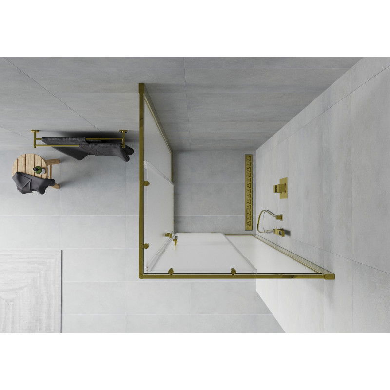 Mexen Rio square shower cabin 70 x 70 cm, frosted, gold - 860-070-070-50-30