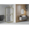 Mexen Rio shower cabin square 80 x 80 cm, frost, gold - 860-080-080-50-30