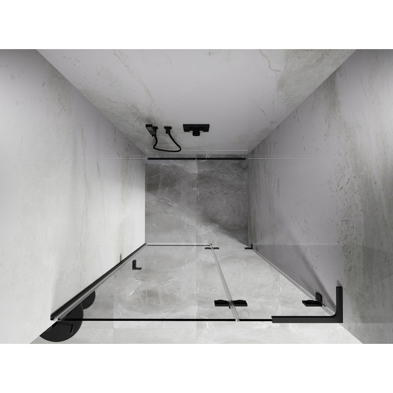 Mexen Lunar L right swinging shower door 90 cm, transparent, gun metal - 834L-090-000-95-00-P