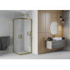 Mexen Rio shower cabin square 80 x 80 cm, frost, gold - 860-080-080-50-30