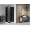 Mexen Rio square shower cabin 70 x 70 cm, graphite, black + Rio shower tray, white - 860-070-070-70-40-4510