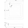 Mexen Rio square shower cubicle 70 x 70 cm, Transparent, Chrome + shower tray Rio, White - 860-070-070-01-00-4510