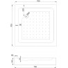 Mexen Rio shower tray square 70 x 70 cm, white - 45107070