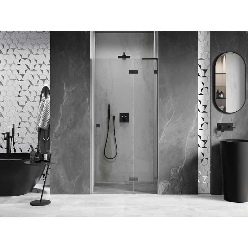 Mexen Lunar L right-hinged shower door 120 cm, transparent, gun metal - 834L-120-000-95-00-P