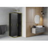 Mexen Rio square shower cabin 90 x 90 cm, graphite, gold - 860-090-090-50-40