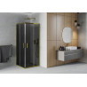 Mexen Rio square shower cabin 90 x 90 cm, graphite, gold - 860-090-090-50-40