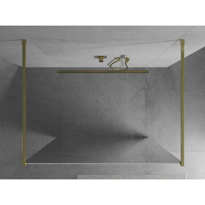 Mexen Kioto Free-standing shower wall 120 x 200 cm, mirror 8 mm, gold - 800-120-002-50-50