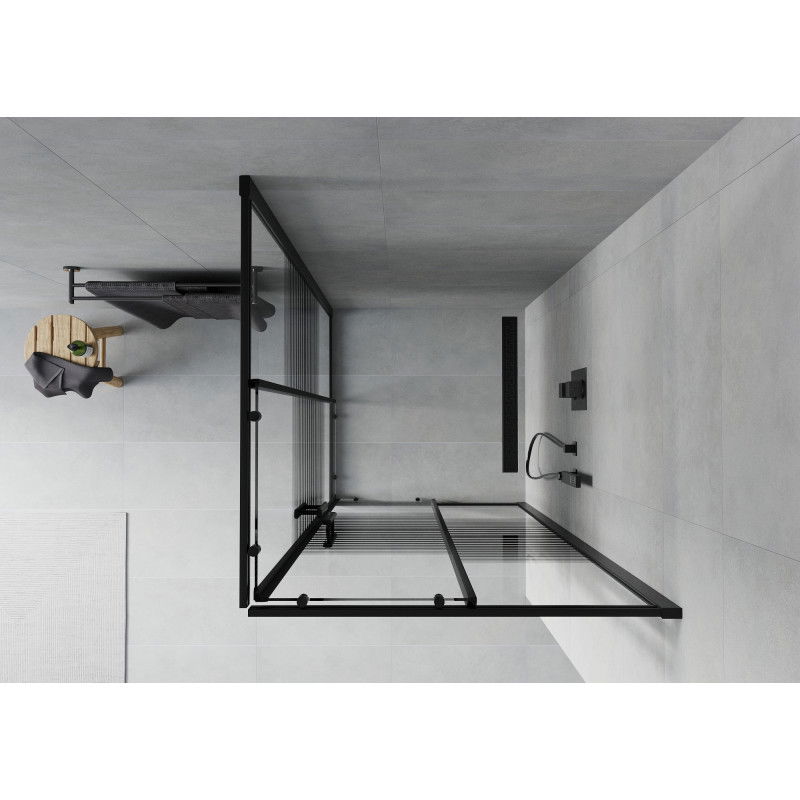 Mexen Rio square shower cabin 70 x 70 cm, black stripes, black - 860-070-070-70-20