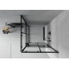Mexen Rio square shower cubicle 70 x 70 cm, Stripes, Black - 860-070-070-70-20