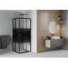 Mexen Rio square shower cubicle 70 x 70 cm, Stripes, Black - 860-070-070-70-20