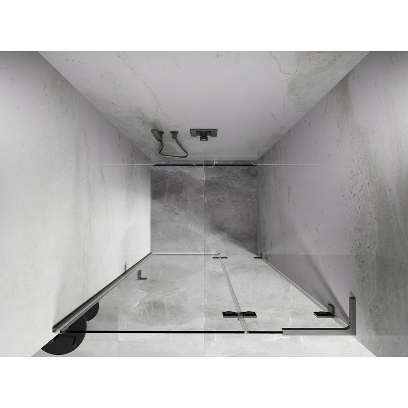 Mexen Lunar L right swing shower door 115 cm, transparent, brushed nickel - 834L-115-000-97-00-P