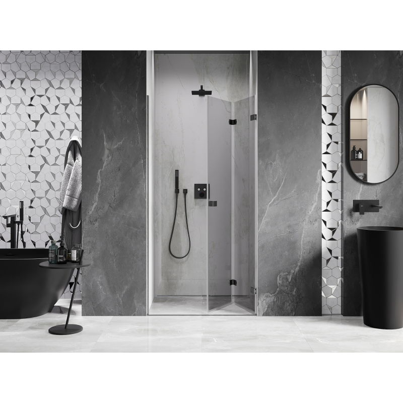 Mexen Lunar-F folding shower door right 75 cm, transparent, brushed gun gray - 836-075-000-66-00-P
