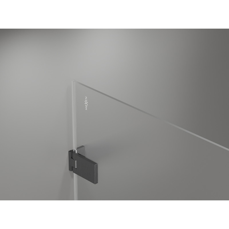 Mexen Lunar-F right folding shower door 80 cm, transparent, brushed gun gray - 836-080-000-66-00-P