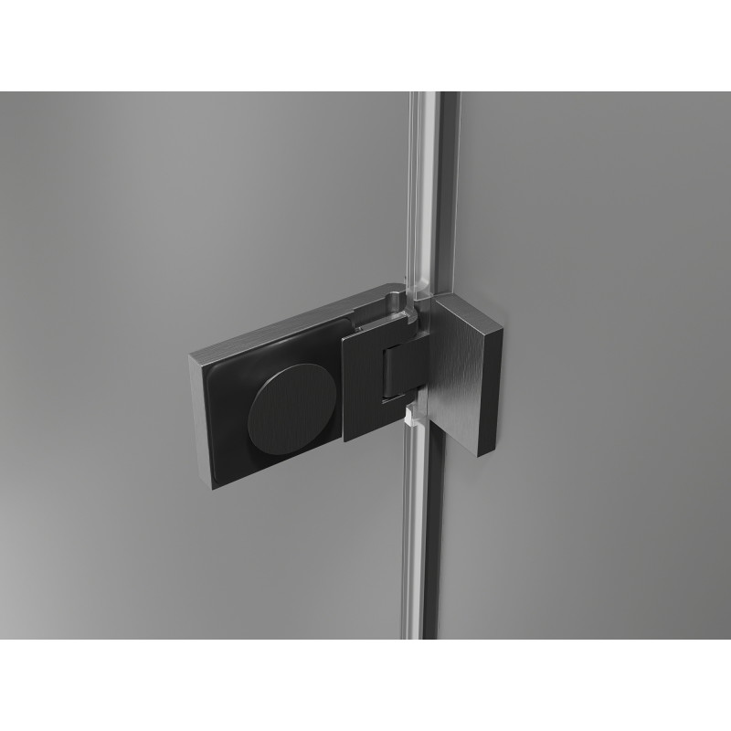 Mexen Lunar-F right folding shower door 80 cm, transparent, brushed gun gray - 836-080-000-66-00-P