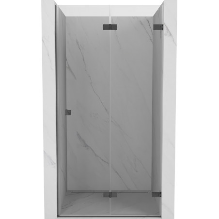 Mexen Lunar-F right folding shower door 80 cm, transparent, brushed gun gray - 836-080-000-66-00-P