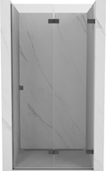 Mexen Lunar-F right folding shower door 80 cm, transparent, brushed gun gray - 836-080-000-66-00-P