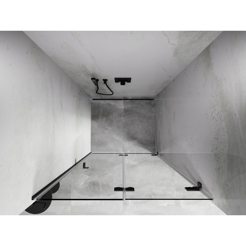 Mexen Lunar-F right folding shower door 80 cm, transparent, brushed gun gray - 836-080-000-66-00-P