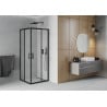 Mexen Rio square shower cabin 70 x 70 cm, frost, black - 860-070-070-70-30